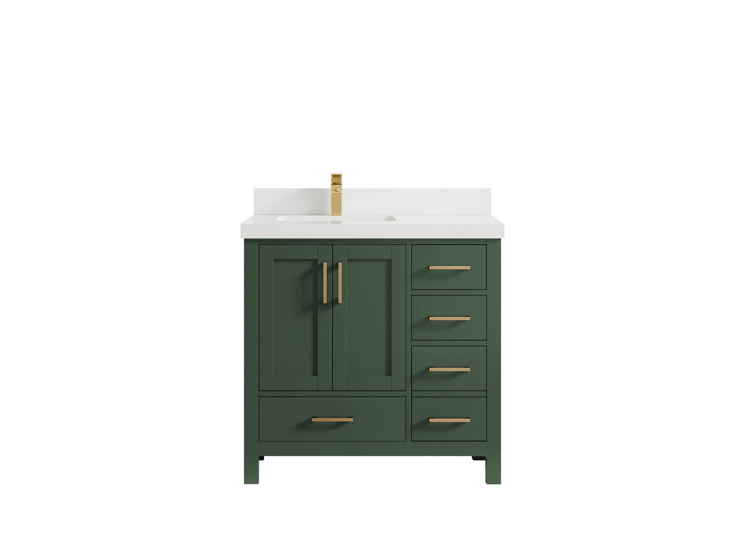 Malibu 36 in. W x 22 in. D Left Offset Sink Bathroom Vanity