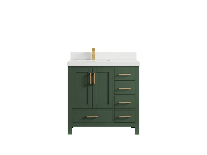 Malibu 36 in. W x 22 in. D Left Offset Sink Bathroom Vanity - photo 45