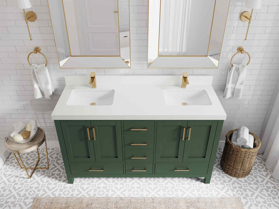 Malibu 60 in. W x 22 in. D Double Sink Bathroom Vanity