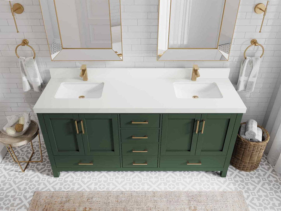Malibu 72 in. W x 22 in. D Double Sink Bathroom Vanity