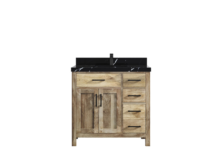 Malibu Mango Wood 36 in. W x 22 in. D Center Sink Bathroom Vanity - photo 18