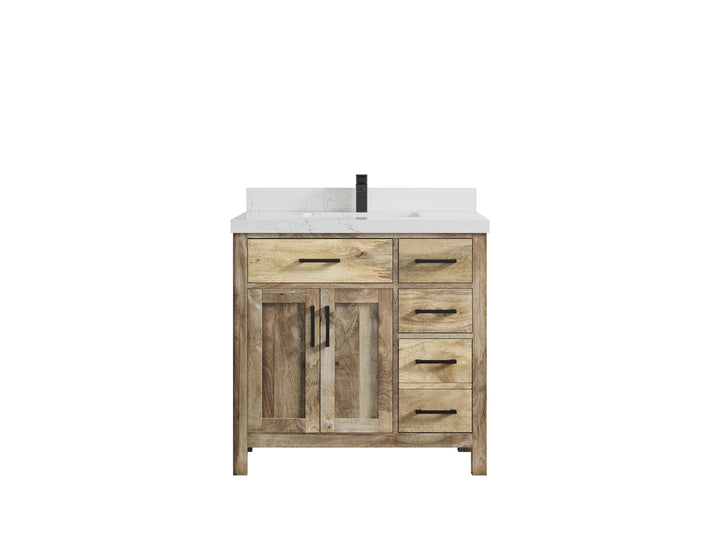 Malibu Mango Wood 36 in. W x 22 in. D Center Sink Bathroom Vanity - photo 40