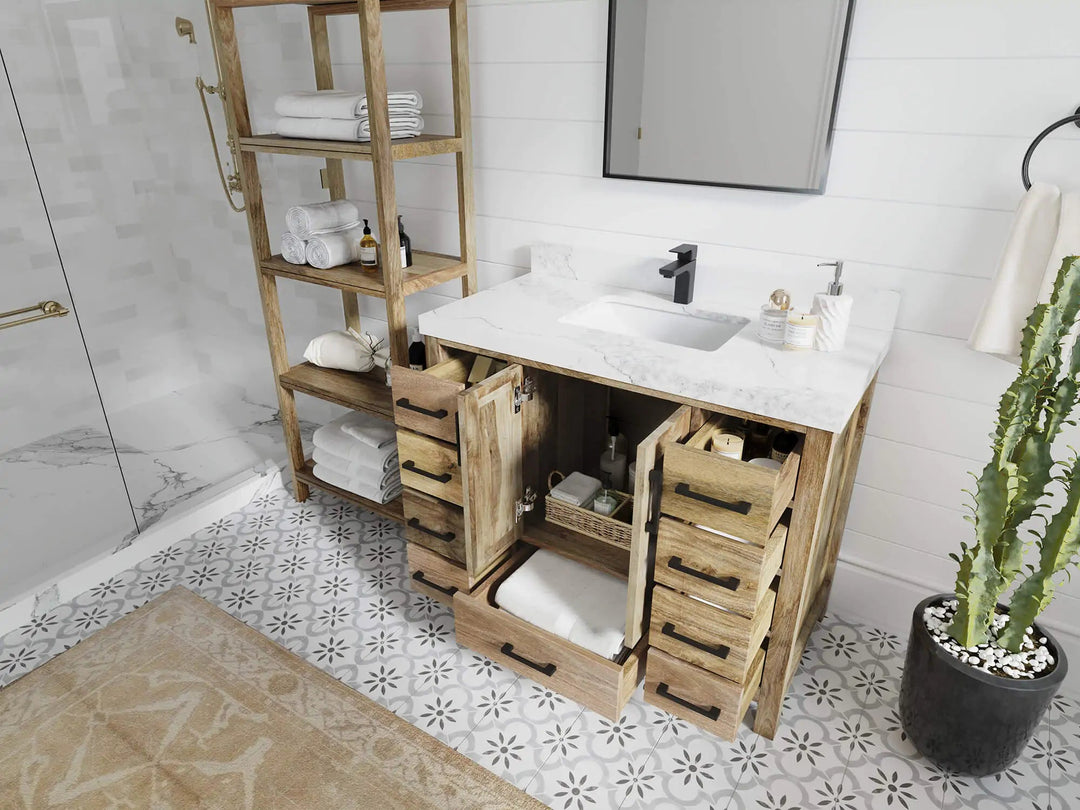 Malibu Mango Wood 42 in. W x 22 in. D Single Sink Bathroom Vanity