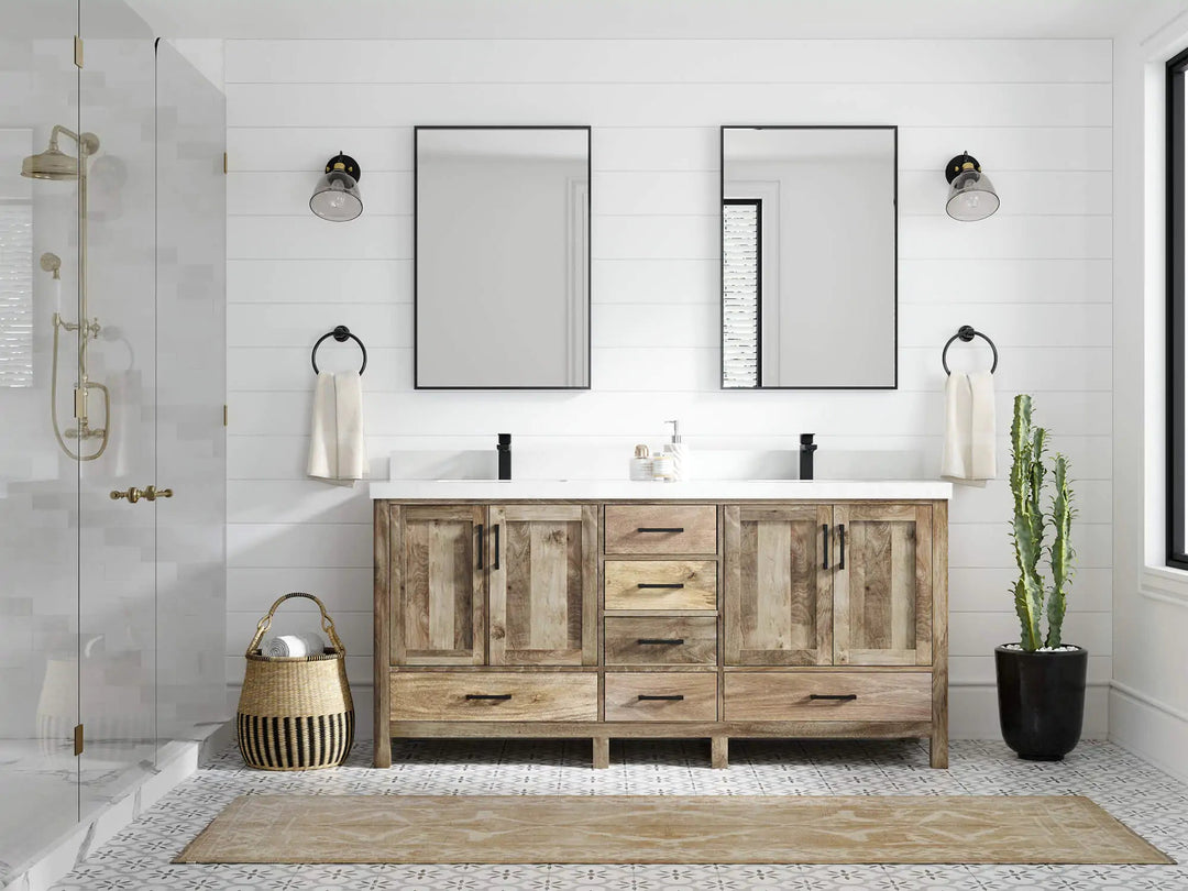 Malibu Mango Wood 72 in. W x 22 in. D Double Sink Bathroom Vanity