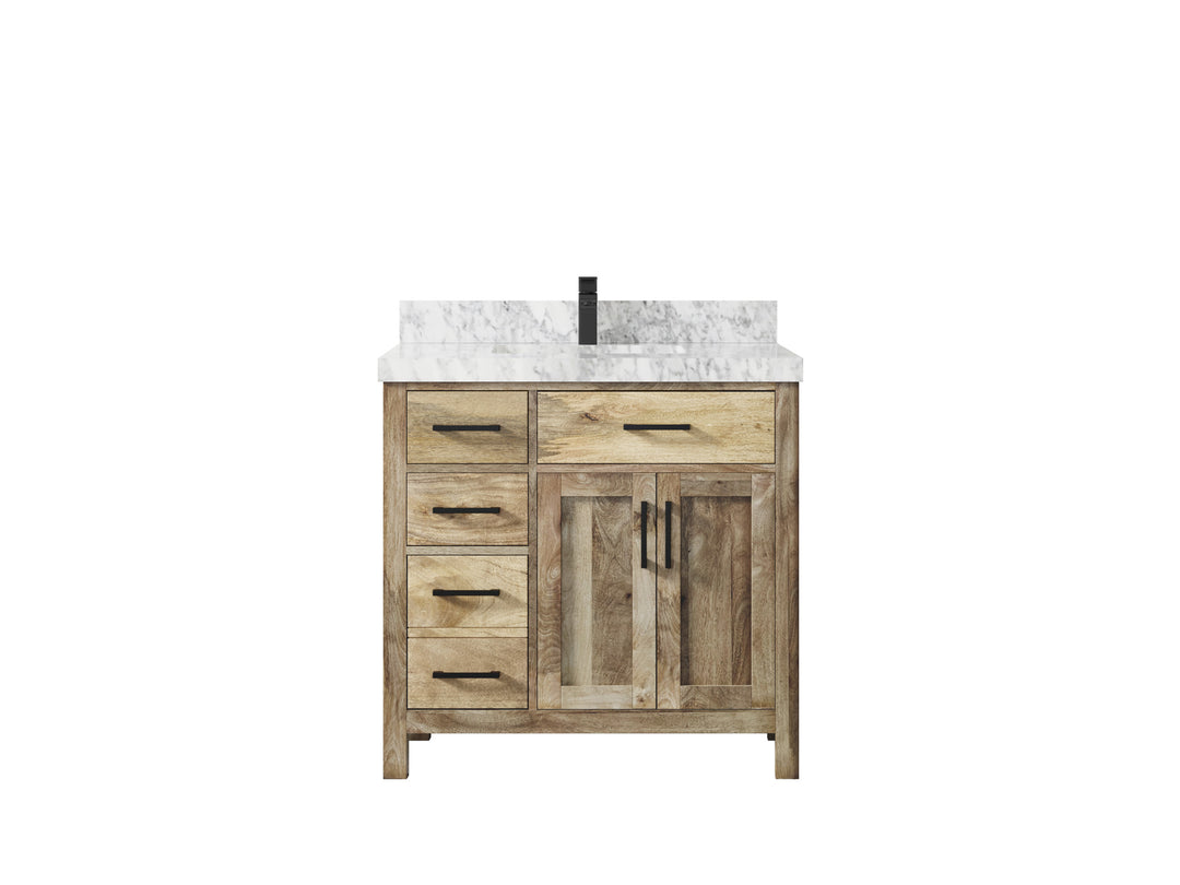 Malibu Mango Wood 36" W x 22" D Center Sink Vanity for a Luxe Bathroom Look