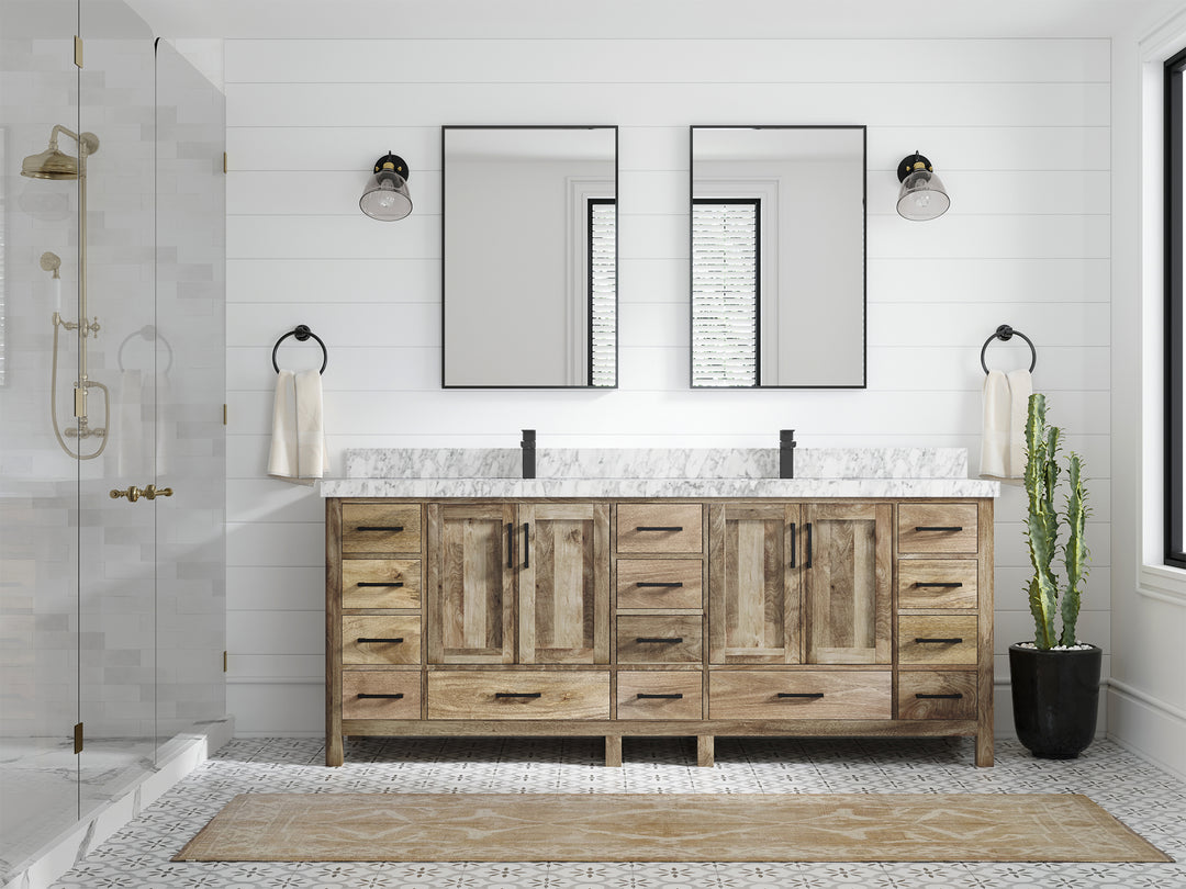Malibu Mango Wood 84 in. W x 22 in. D Double Sink Bathroom Vanity
