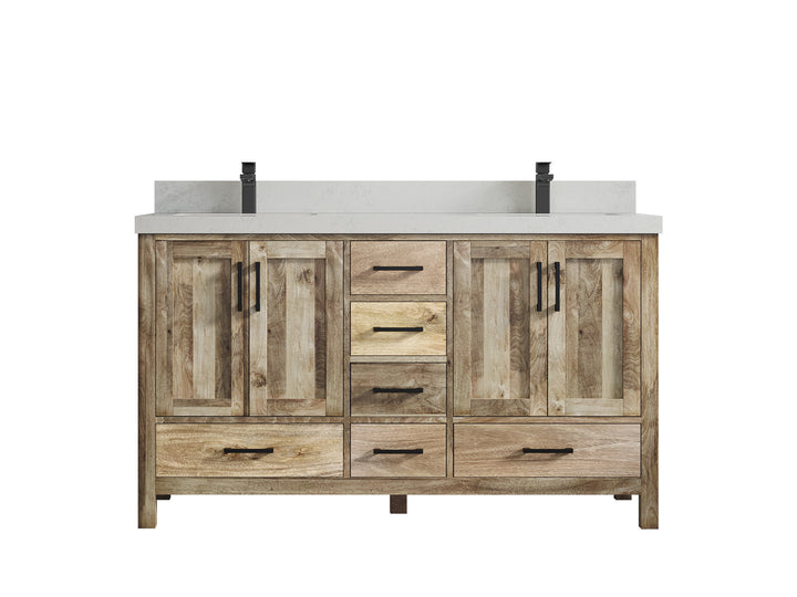 Malibu Mango Wood 60 in. W x 22 in. D Double Sink Bathroom Vanity - photo 24