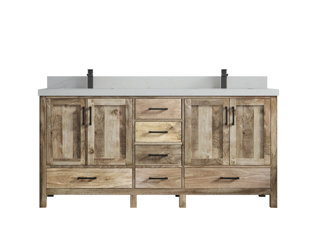 Malibu Mango Wood 72 in. W x 22 in. D Double Sink Bathroom Vanity