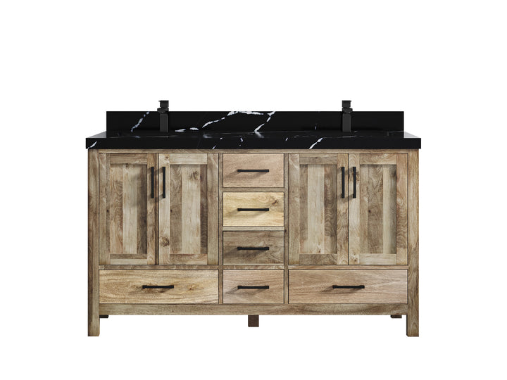 Malibu Mango Wood 60 in. W x 22 in. D Double Sink Bathroom Vanity - photo 48