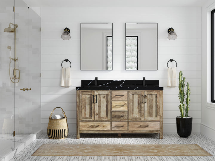 Malibu Mango Wood 60 in. W x 22 in. D Double Sink Bathroom Vanity - photo 49