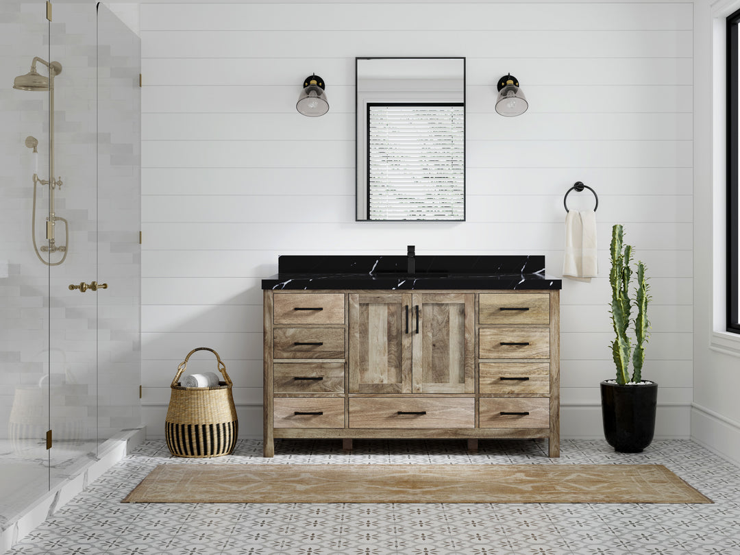 Malibu Mango Wood 60 in. W x 22 in. D Single Sink Bathroom Vanity