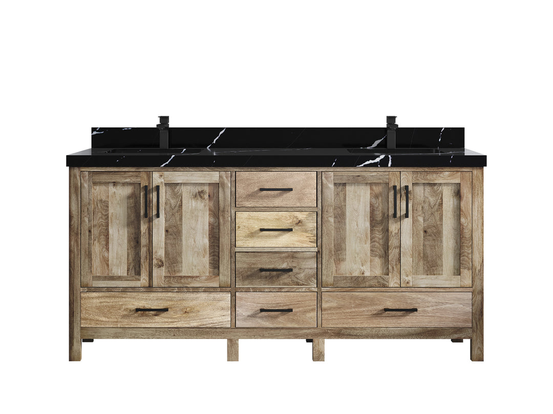 Malibu Mango Wood 72 in. W x 22 in. D Double Sink Bathroom Vanity