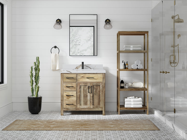 Malibu Mango Wood 36" W x 22" D Center Sink Vanity for a Luxe Bathroom Look - photo 21