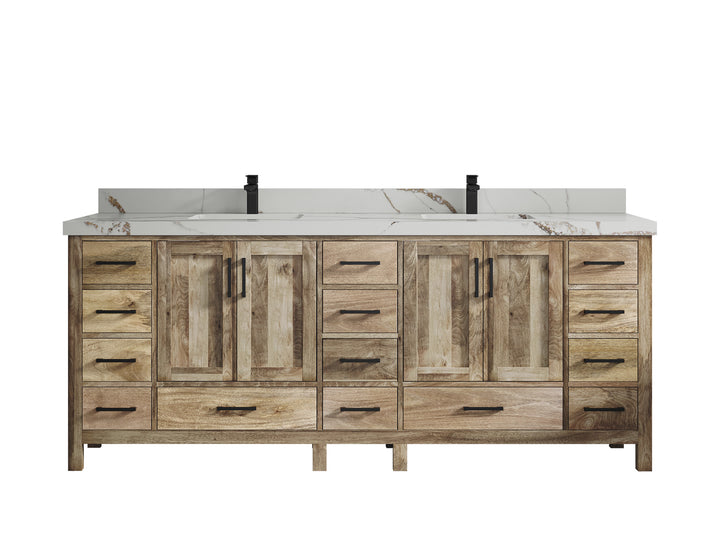Malibu Mango Wood 84 in. W x 22 in. D Double Sink Bathroom Vanity - photo 18