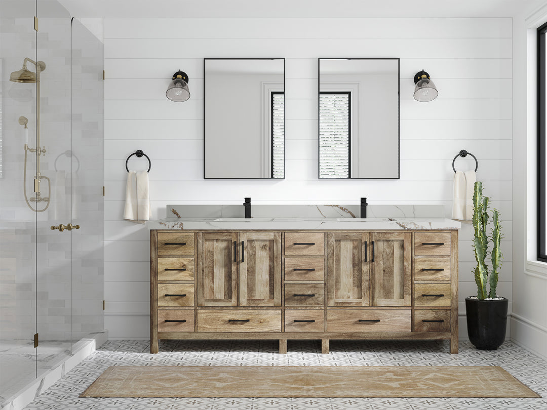 Malibu Mango Wood 84 in. W x 22 in. D Double Sink Bathroom Vanity
