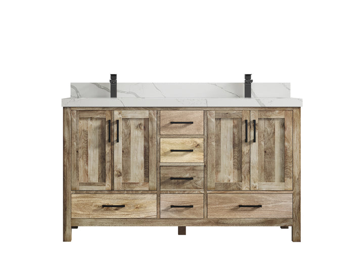 Malibu Mango Wood 60 in. W x 22 in. D Double Sink Bathroom Vanity - photo 14