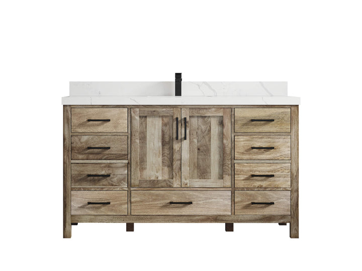 Malibu Mango Wood 60 in. W x 22 in. D Single Sink Bathroom Vanity - photo 1