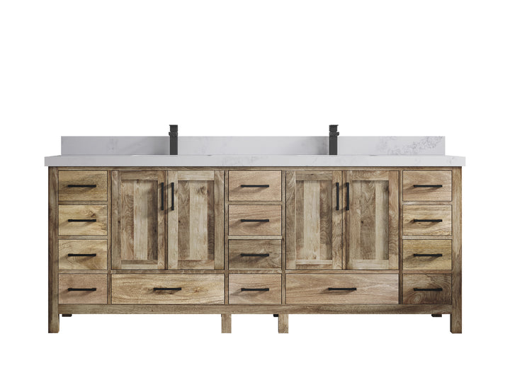 Malibu Mango Wood 84 in. W x 22 in. D Double Sink Bathroom Vanity - photo 22
