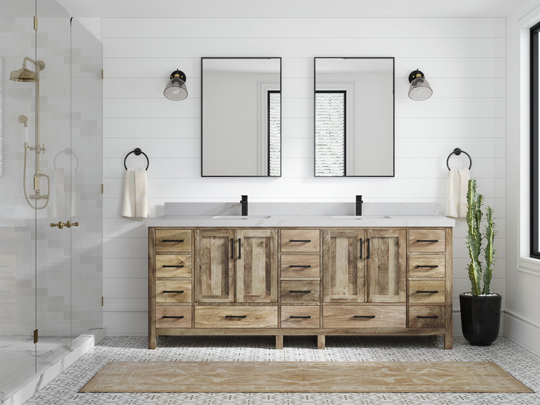 Malibu Mango Wood 84 in. W x 22 in. D Double Sink Bathroom Vanity