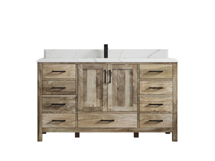 Malibu Mango Wood 60 in. W x 22 in. D Single Sink Bathroom Vanity - photo 32