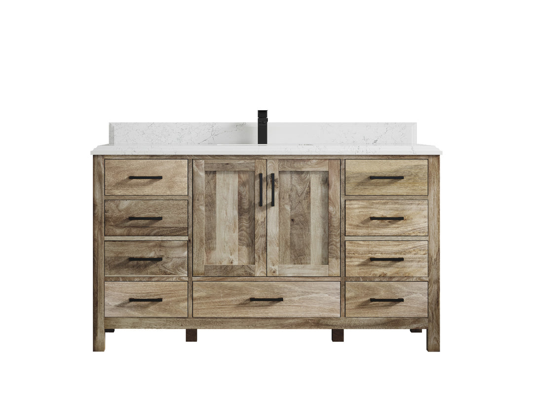 Malibu Mango Wood 60 in. W x 22 in. D Single Sink Bathroom Vanity