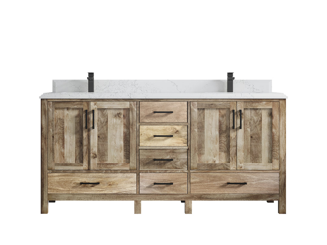Malibu Mango Wood 72 in. W x 22 in. D Double Sink Bathroom Vanity