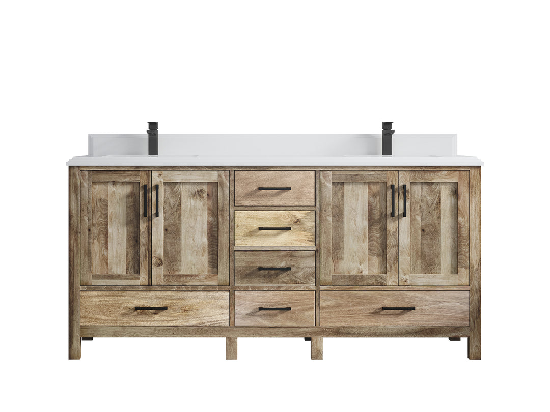 Malibu Mango Wood 72 in. W x 22 in. D Double Sink Bathroom Vanity