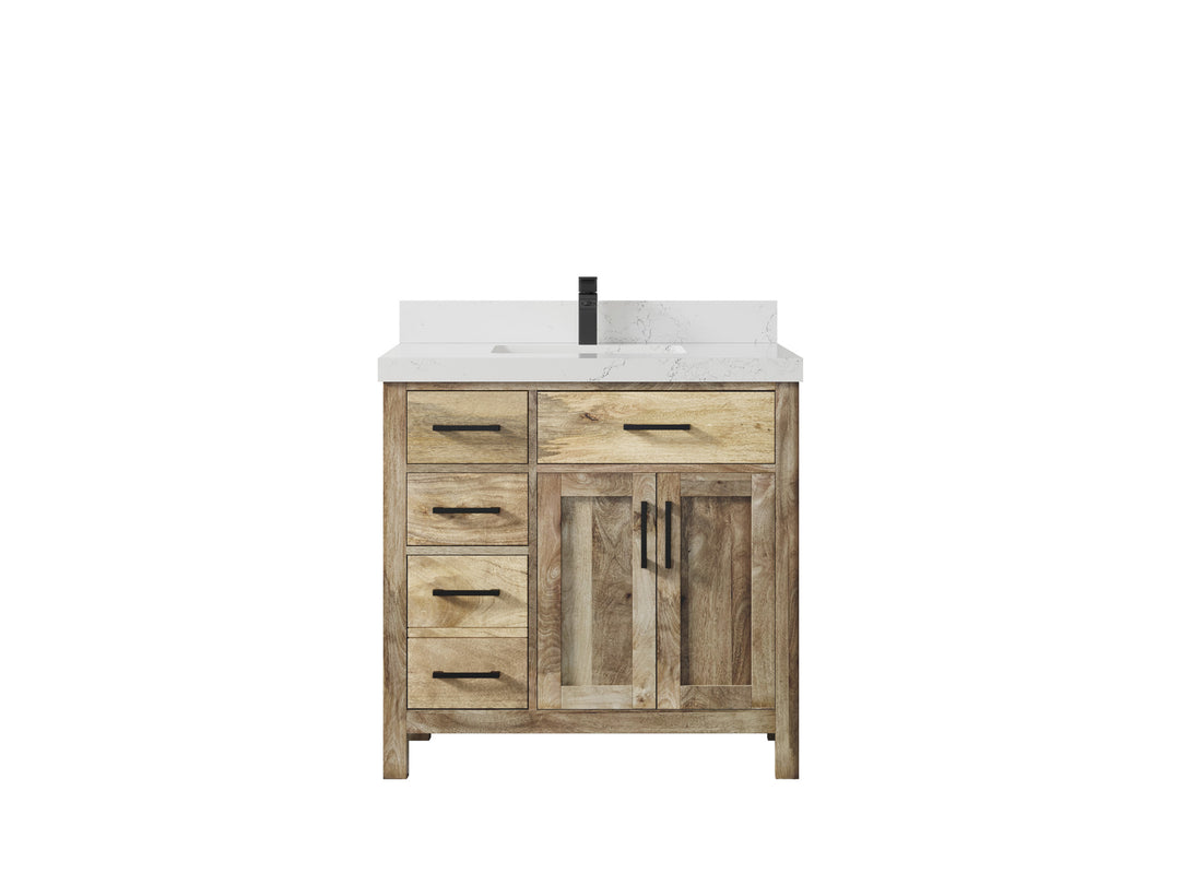 Malibu Mango Wood 36" W x 22" D Center Sink Vanity for a Luxe Bathroom Look