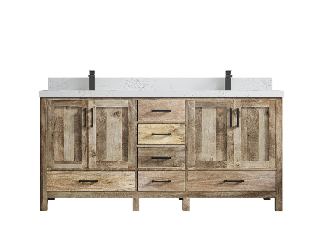 Malibu Mango Wood 72 in. W x 22 in. D Double Sink Bathroom Vanity