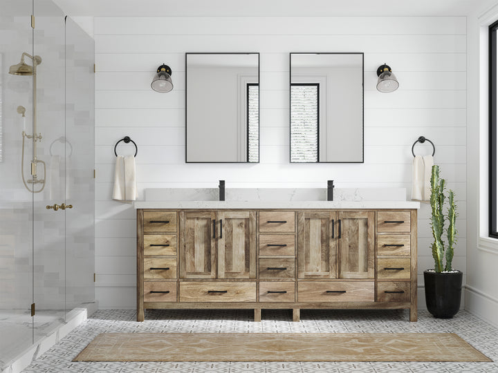 Malibu Mango Wood 84 in. W x 22 in. D Double Sink Bathroom Vanity - photo 39