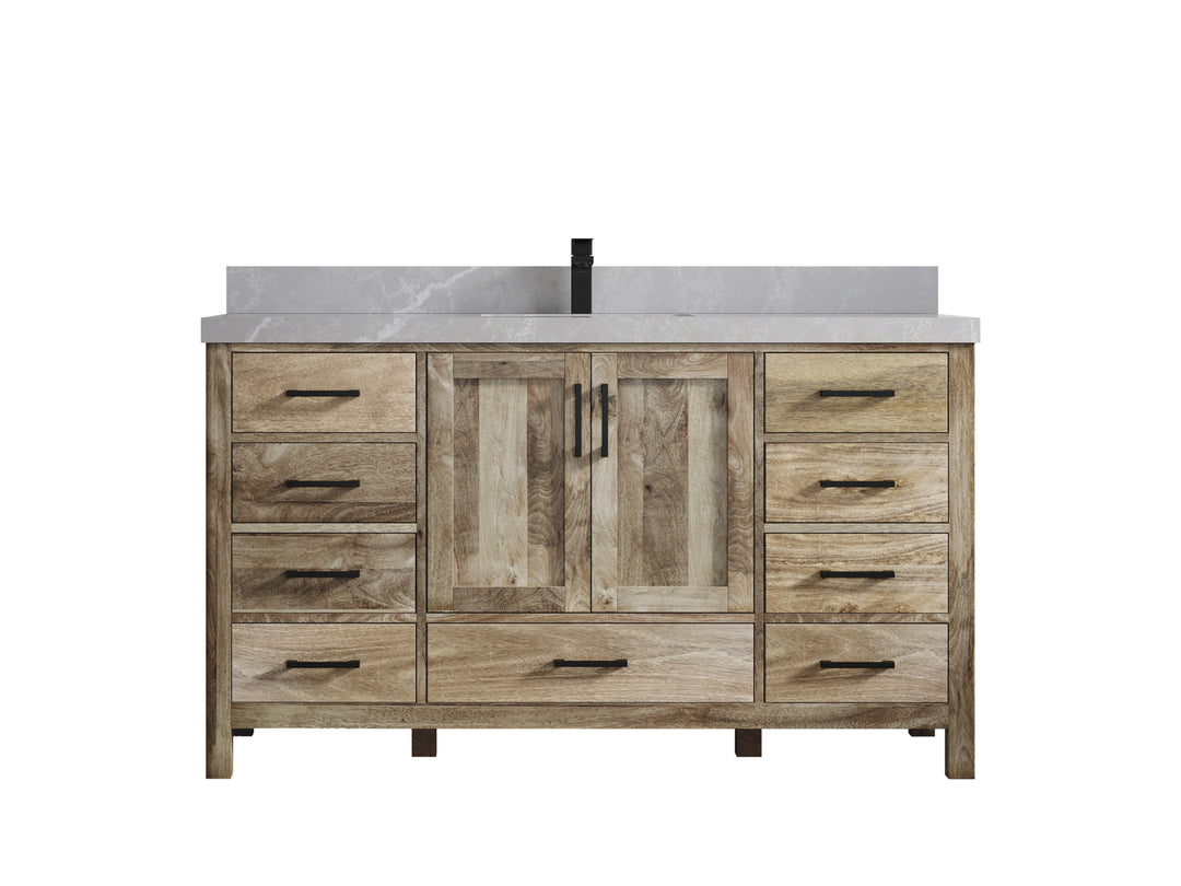 Malibu Mango Wood 60 in. W x 22 in. D Single Sink Bathroom Vanity