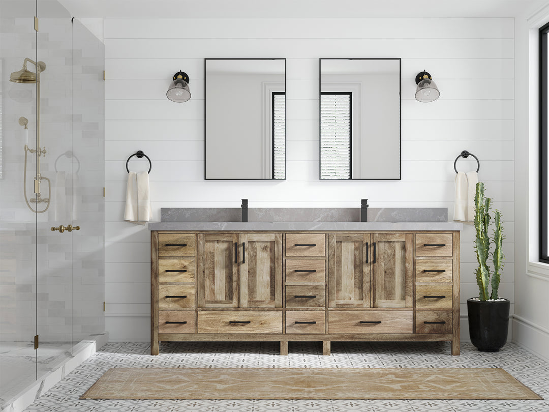 Malibu Mango Wood 84 in. W x 22 in. D Double Sink Bathroom Vanity
