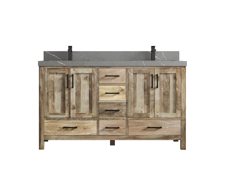 Malibu Mango Wood 60 in. W x 22 in. D Double Sink Bathroom Vanity - photo 34