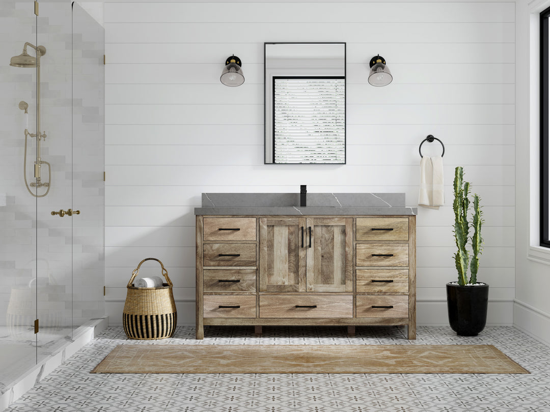 Malibu Mango Wood 60 in. W x 22 in. D Single Sink Bathroom Vanity