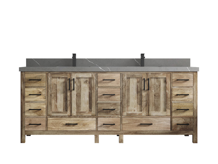 Malibu Mango Wood 84 in. W x 22 in. D Double Sink Bathroom Vanity - photo 42