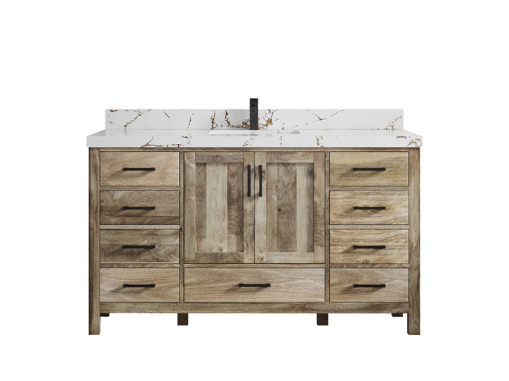 Malibu Mango Wood 60 in. W x 22 in. D Single Sink Bathroom Vanity - photo 44