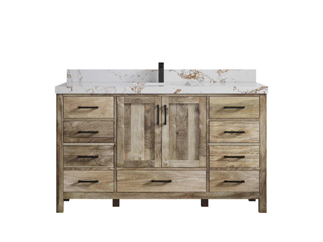 Malibu Mango Wood 60 in. W x 22 in. D Single Sink Bathroom Vanity