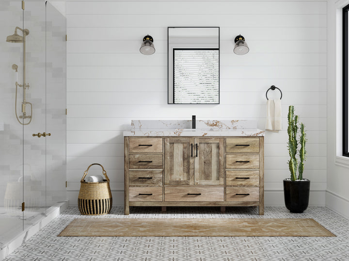 Malibu Mango Wood 60 in. W x 22 in. D Single Sink Bathroom Vanity - photo 47