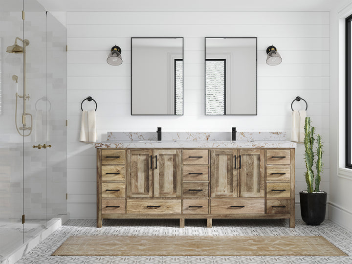 Malibu Mango Wood 84 in. W x 22 in. D Double Sink Bathroom Vanity - photo 47
