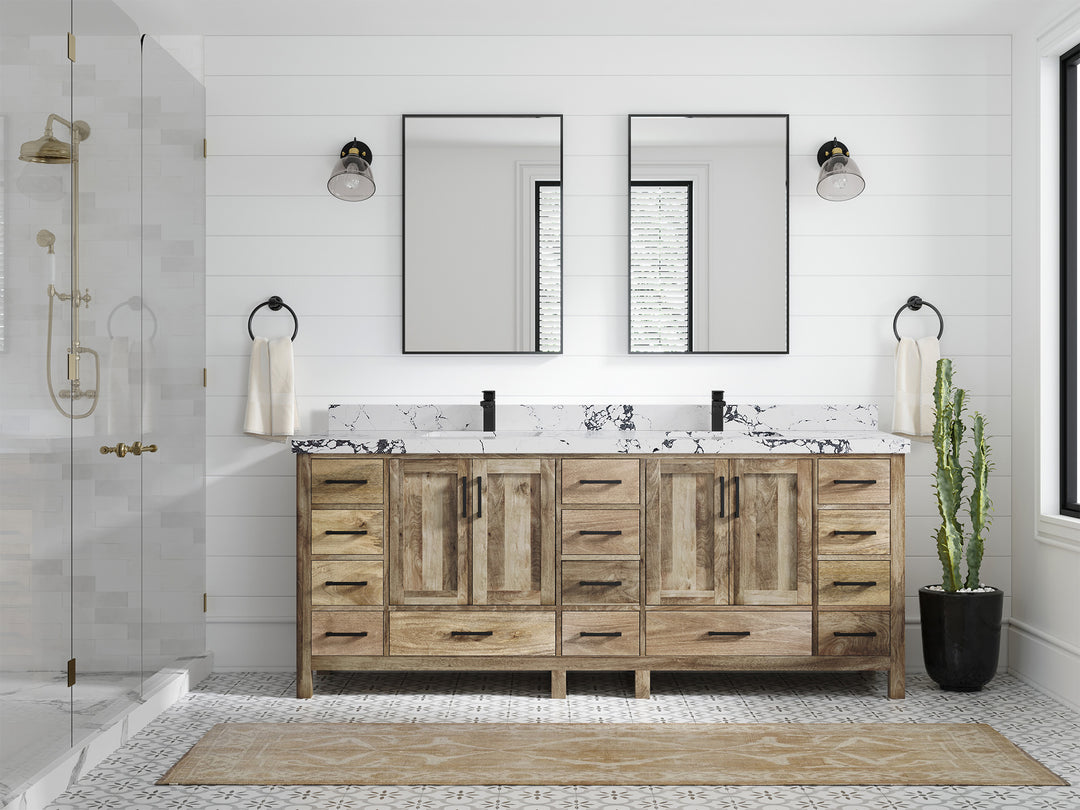 Malibu Mango Wood 84 in. W x 22 in. D Double Sink Bathroom Vanity