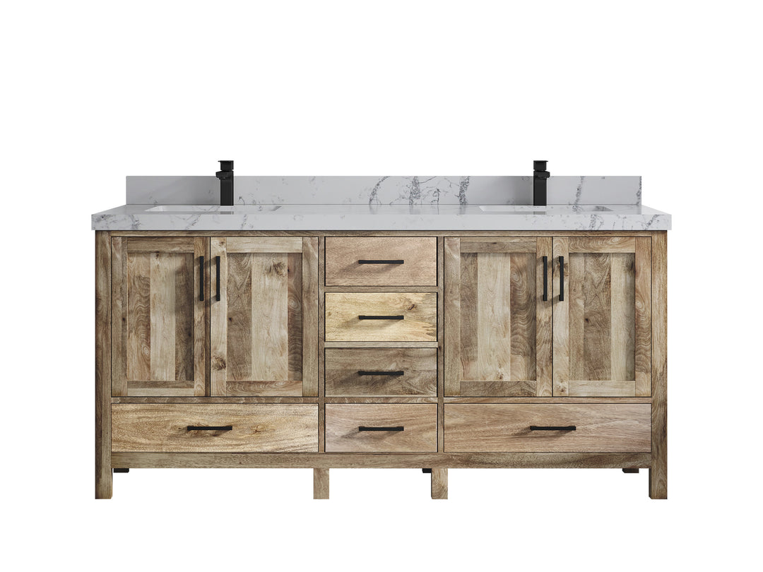 Malibu Mango Wood 72 in. W x 22 in. D Double Sink Bathroom Vanity