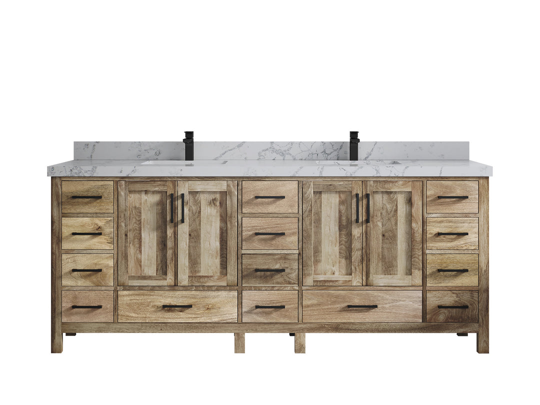 Malibu Mango Wood 84 in. W x 22 in. D Double Sink Bathroom Vanity