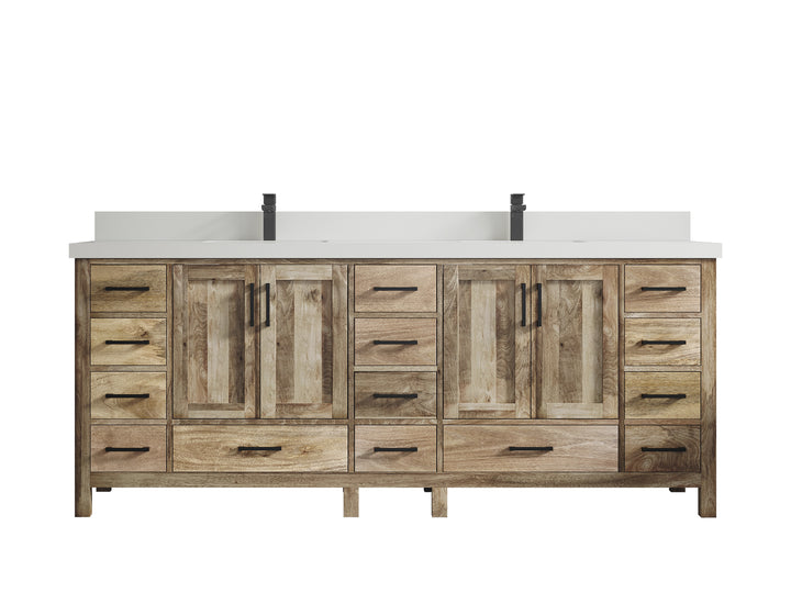 Malibu Mango Wood 84 in. W x 22 in. D Double Sink Bathroom Vanity - photo 14