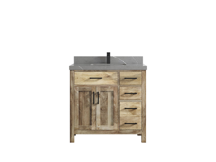 Malibu Mango Wood 36 in. W x 22 in. D Center Sink Bathroom Vanity - photo 44