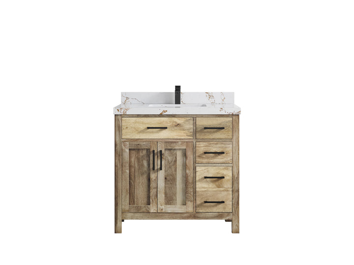 Malibu Mango Wood 36 in. W x 22 in. D Center Sink Bathroom Vanity - photo 48