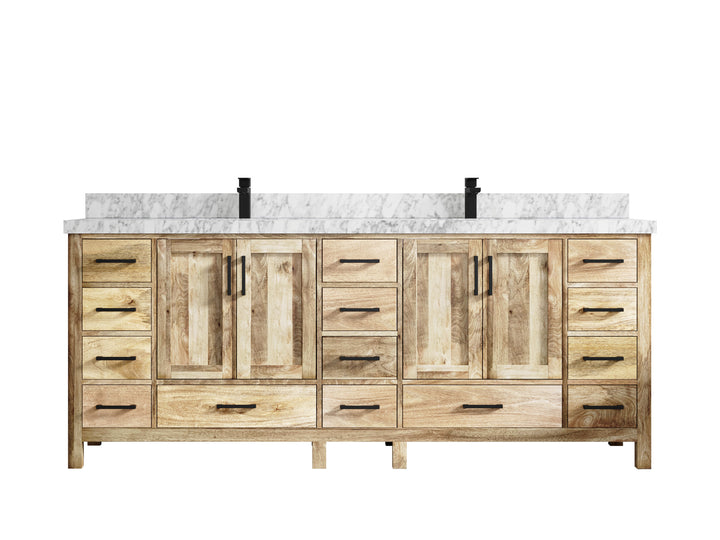 Malibu Mango Wood 84 in. W x 22 in. D Double Sink Bathroom Vanity - photo 29