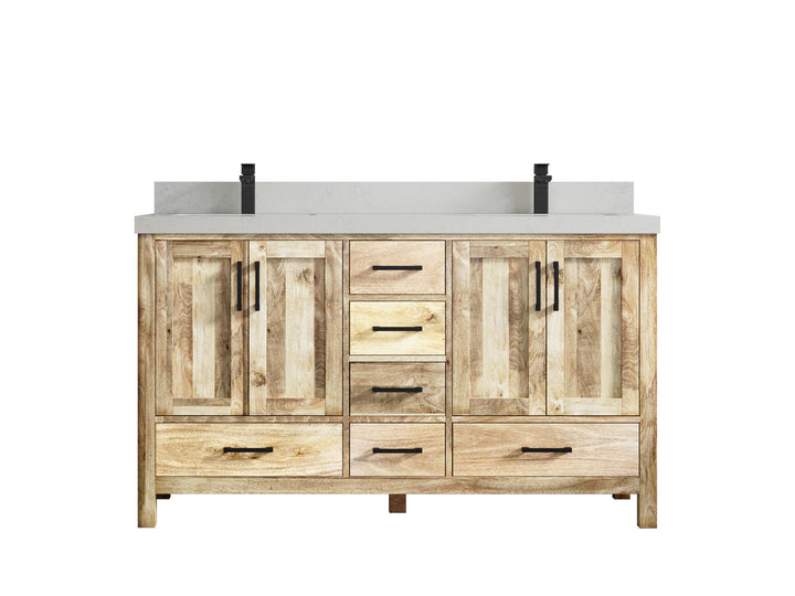Malibu Mango Wood 60 in. W x 22 in. D Double Sink Bathroom Vanity - photo 31