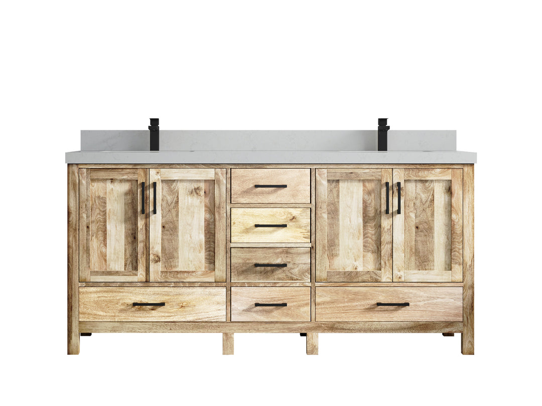 Malibu Mango Wood 72 in. W x 22 in. D Double Sink Bathroom Vanity