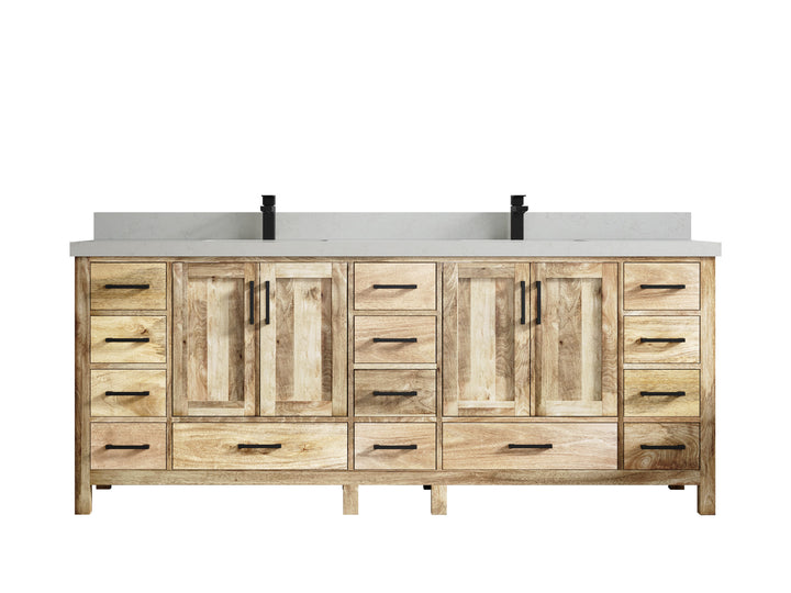 Malibu Mango Wood 84 in. W x 22 in. D Double Sink Bathroom Vanity - photo 31