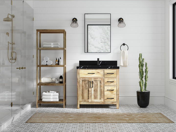 Malibu Mango Wood 36 in. W x 22 in. D Center Sink Bathroom Vanity - photo 17